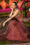 Shop_Mahima Mahajan_Pink Organza Embroidery, Sequins Round Neck Designer Lehenga Set _Online_at_Aza_Fashions