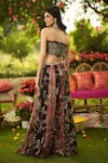 Shop_Mahima Mahajan_Pink Organza Sequins, Embroidery, Beads Bandeau Neck Mehreen Set _at_Aza_Fashions