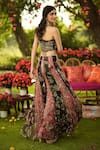 Mahima Mahajan_Pink Organza Sequins, Embroidery, Beads Bandeau Neck Mehreen Set _at_Aza_Fashions