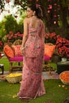 Shop_Mahima Mahajan_Pink Georgette, Organza Sequins, Embroidery Square Neck Floral Kurta Set _at_Aza_Fashions