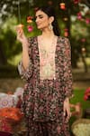 Buy_Mahima Mahajan_Pink Georgette Sequins, Embroidery V-neck Floral Print Kurta And Salwar Set _Online_at_Aza_Fashions