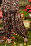 Mahima Mahajan_Pink Georgette Sequins, Embroidery V-neck Floral Print Kurta And Salwar Set _at_Aza_Fashions