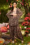 Buy_Mahima Mahajan_Pink Georgette Sequins, Embroidery V-neck Floral Print Kurta And Salwar Set _at_Aza_Fashions