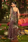Shop_Mahima Mahajan_Green Organza Sequins, Beads Pine Designer Pre-draped Saree And Corset Set _at_Aza_Fashions