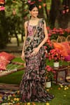 Buy_Mahima Mahajan_Green Twill, Lycra Square Neck Pine Designer Corset Top _at_Aza_Fashions