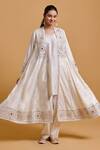 Buy_Gulabo By Abu Sandeep_Off White Modal, Chanderi Sequins, Embroidery Designer Jacket Kurta Pant Set _at_Aza_Fashions