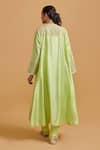 Shop_Gulabo By Abu Sandeep_Green Modal, Chanderi Sequins, Embroidery Open Neck, Pista Kurta Set _at_Aza_Fashions