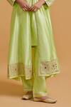 Gulabo By Abu Sandeep_Green Modal, Chanderi Sequins, Embroidery Open Neck, Pista Kurta Set _Online_at_Aza_Fashions
