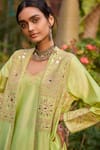 Buy_Gulabo By Abu Sandeep_Green Modal, Chanderi Sequins, Embroidery Open Neck, Pista Kurta Set 