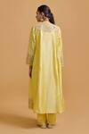 Shop_Gulabo By Abu Sandeep_Yellow Modal, Chanderi Embroidery Round Neck, Kurta Set _at_Aza_Fashions