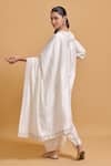 Shop_Gulabo By Abu Sandeep_Off White Modal, Chanderi Embroidery Dupatta _at_Aza_Fashions