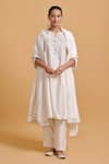 Gulabo By Abu Sandeep_Off White Modal, Chanderi Embroidery Dupatta _Online_at_Aza_Fashions