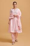Buy_Gulabo By Abu Sandeep_Pink Modal, Chanderi Embroidery Dupatta _Online_at_Aza_Fashions