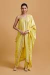 Buy_Gulabo By Abu Sandeep_Yellow Modal, Chanderi Embroidery Dupatta _at_Aza_Fashions