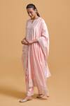 Buy_Gulabo By Abu Sandeep_Pink Modal, Chanderi Sequins Split V-neck Embroidered Kurta Set 