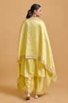 Buy_Gulabo By Abu Sandeep_Yellow Modal, Chanderi Sequins, Embroidery V-neck Kurta Set _Online_at_Aza_Fashions