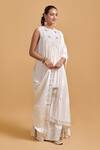 Shop_Gulabo By Abu Sandeep_Off White Modal, Chanderi Embroidery Round Neck Kurta And Gharara Set _Online_at_Aza_Fashions