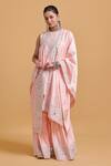 Shop_Gulabo By Abu Sandeep_Pink Modal, Chanderi Sequins, Mirrors Round Neck Designer Kurta And Gharara Set _Online_at_Aza_Fashions