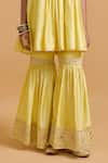 Buy_Gulabo By Abu Sandeep_Yellow Modal, Chanderi Sequins, Beads, Embroidery Designer Kurta And Gharara Set _Online_at_Aza_Fashions