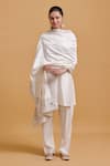 Gulabo By Abu Sandeep_Off White Modal, Chanderi Embroidery Dupatta _Online_at_Aza_Fashions