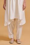 Shop_Gulabo By Abu Sandeep_Off White Modal, Chanderi Embroidery V-neck Designer Kurta And Salwar Set _Online_at_Aza_Fashions