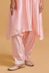 Shop_Gulabo By Abu Sandeep_Pink Modal, Chanderi Sequins, Embroidery V-neck Kurta Set _Online_at_Aza_Fashions