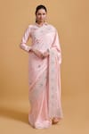 Buy_Gulabo By Abu Sandeep_Pink Modal, Chanderi Sequins, Embroidery Designer Saree _at_Aza_Fashions