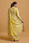 Shop_Gulabo By Abu Sandeep_Yellow Modal, Chanderi Mirrors, Embroidery Designer Saree _at_Aza_Fashions