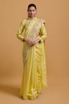 Buy_Gulabo By Abu Sandeep_Yellow Modal, Chanderi Mirrors, Embroidery Designer Saree _at_Aza_Fashions