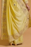 Shop_Gulabo By Abu Sandeep_Yellow Modal, Chanderi Mirrors, Embroidery Designer Saree 