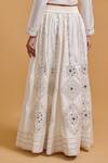 Buy_Gulabo By Abu Sandeep_Off White Modal, Chanderi Embroidery Lehenga Skirt _Online_at_Aza_Fashions