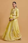 Buy_Gulabo By Abu Sandeep_Yellow Modal, Chanderi Embroidery Lehenga Skirt _Online_at_Aza_Fashions