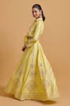 Shop_Gulabo By Abu Sandeep_Yellow Modal, Chanderi Embroidery Lehenga Skirt _Online_at_Aza_Fashions