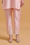 Buy_Gulabo By Abu Sandeep_Pink Modal, Chanderi Embroidery Mandarin Collar Kurta Set _Online_at_Aza_Fashions