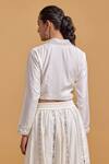 Shop_Gulabo By Abu Sandeep_Off White Modal, Chanderi Embroidery Collared Designer Top _at_Aza_Fashions