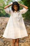 Shop_Dash And Dot_White Cotton, Nylon Collared Lace A-line Dress _Online_at_Aza_Fashions