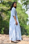 Dash And Dot_Sky Blue Cotton, Nylon Collared Tailored Wide-legged Jumpsuit _Online_at_Aza_Fashions
