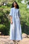 Buy_Dash And Dot_Sky Blue Cotton, Nylon Collared Tailored Wide-legged Jumpsuit _Online_at_Aza_Fashions