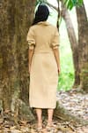 Shop_Dash And Dot_Beige Nylon V-neck Midi Dress _at_Aza_Fashions