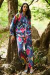 Shop_Dash And Dot_Multi Color Viscose Bandeau Neck Bold Ikat Print Shirt And Pant Set _Online_at_Aza_Fashions