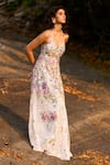 Shop_Dash And Dot_Multi Color Polyester Embroidery, Sequins Sweetheart Floral Fit And Flare Gown _Online_at_Aza_Fashions