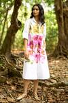 Buy_Dash And Dot_Multi Color Cotton Collared Floral Watercolour Midi Shirt Dress _at_Aza_Fashions