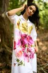 Shop_Dash And Dot_Multi Color Cotton Collared Floral Watercolour Midi Shirt Dress _Online_at_Aza_Fashions