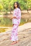 Dash And Dot_Multi Color Cotton Collared Floral Print Organic Set _Online_at_Aza_Fashions