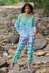 Buy_Dash And Dot_Multi Color Viscose, Linen Mandarin Collar Ombre Hand Painted Shirt And Pant Set _at_Aza_Fashions