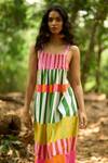 Dash And Dot_Multi Color Cotton Multicolor Tiered Dress _Online_at_Aza_Fashions