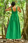 Shop_Dash And Dot_Green Nylon Sweetheart Neck Fit-and-flare Dress _at_Aza_Fashions