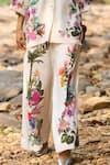Shop_Dash And Dot_White Viscose, Linen Bandeau Floral Print Boxy Shirt And Wide-legged Pant Set _Online_at_Aza_Fashions