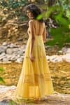 Shop_Dash And Dot_Yellow Polyester, Nylon, Rayon Lace Sweetheart Neck Lemon Tiered Maxi Dress _at_Aza_Fashions