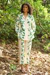 Buy Dash And Dot Multi Color Viscose Collared Foliage Print Shirt And Pant Set at Aza Fashions Buy_Dash And Dot_Multi Color Viscose Collared Foliage Print Shirt And Pant Set _at_Aza_Fashions